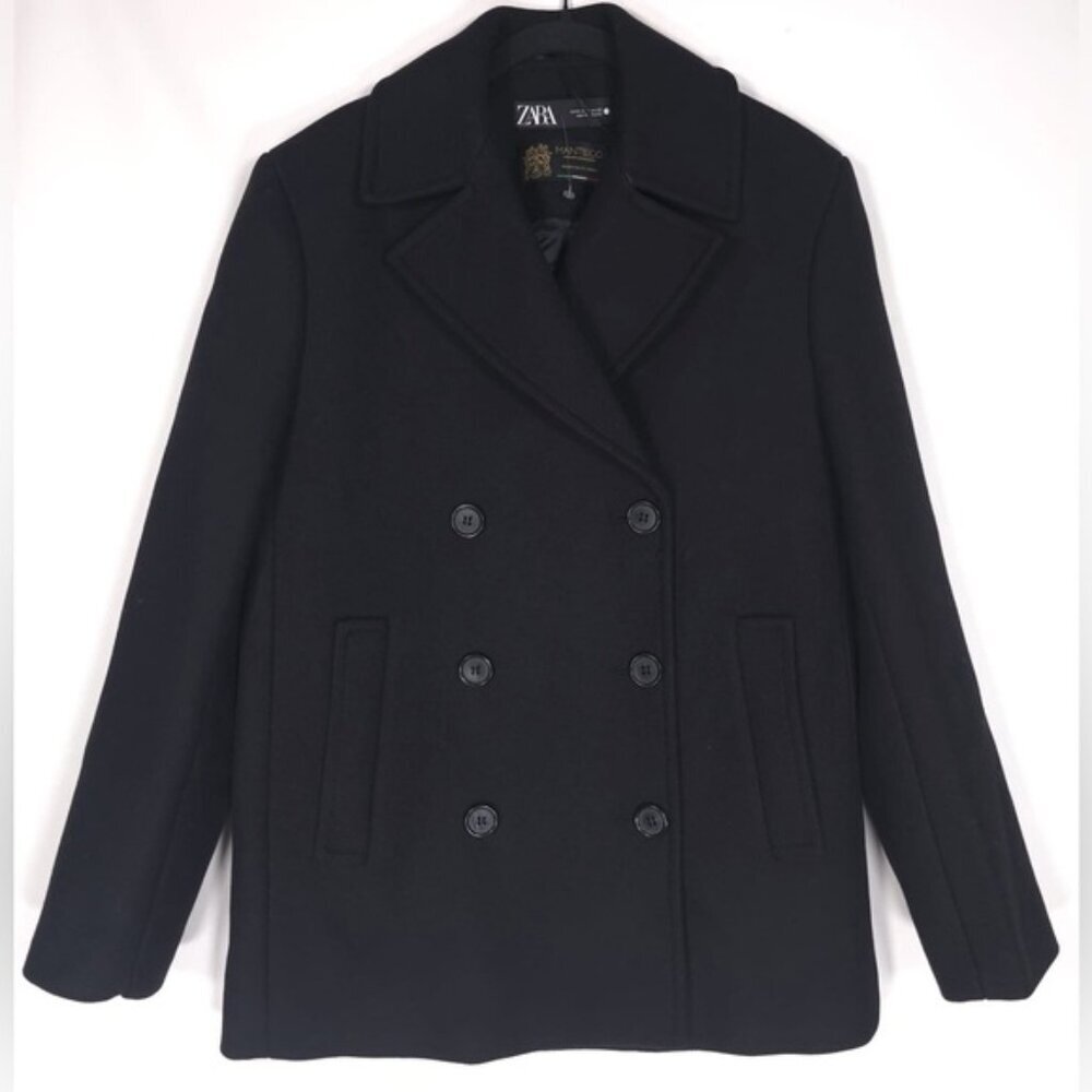 NWOT ZARA PREMIUM Women’s‎ MANTECO WOOL Blend Coat Oversized 2199/744/800 MEDIUM
